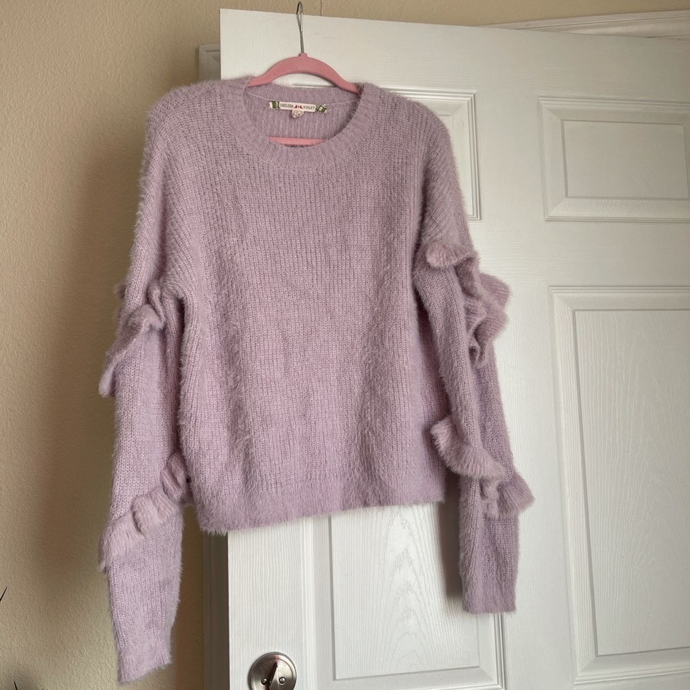 Super soft and fuzzy lavender sweater